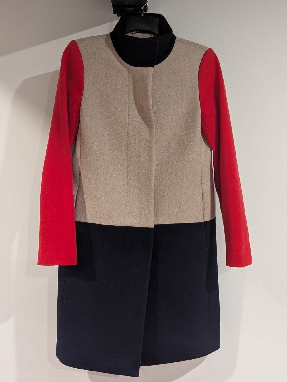 J. Crew Colorblock Wool Coat 0